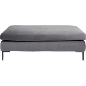 Hocker Gianni Velvet Grau Schwarz