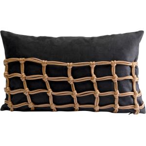 Kissen Grete Plaid Schwarz 50x30cm