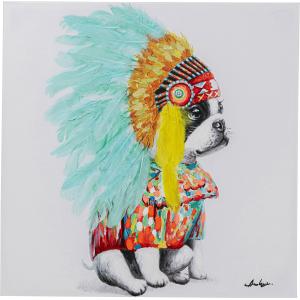 Leinwandbild Headdress Dog 80x80cm
