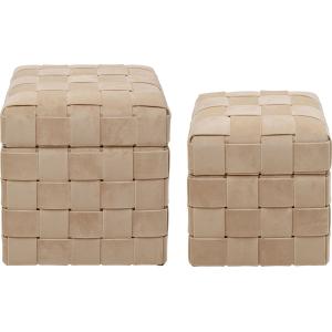 Truhenhocker Weave Beige (2/Set)