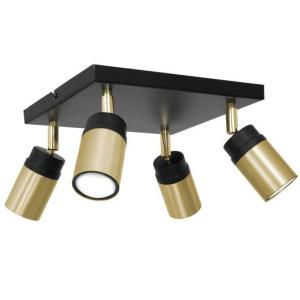 Spot Strahler Schwarz Messing 4x GU10 LIADAN