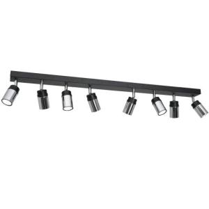Deckenlampe Schwarz Chrom 126 cm lang GU10 Spot