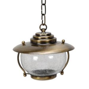 Außenlampe Rund Glas Messing in Antik IP43 Terrasse