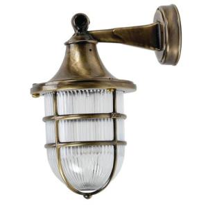 Außenwandlampe Glas Messing Maritim IP64 Terrasse