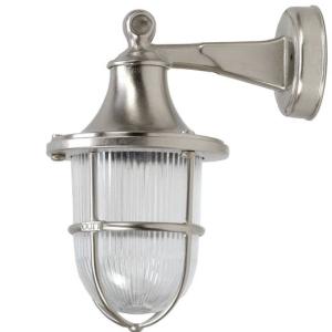 Nickel Wandlampe Echt-Messing IP64 Außen wetterfest