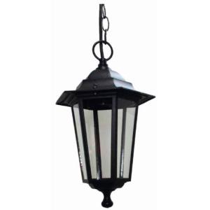 Außen Hängelampe Schwarz Laterne E27 IP44 Aluminium