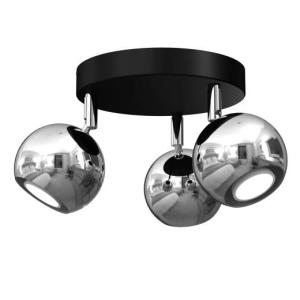 Deckenstrahler Retro rund Metall Schwarz Chrom