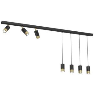 Deckenstrahler Hängelampe Schwarz Messing verstellbar