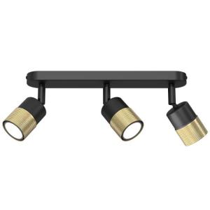 Deckenstrahler Wohnzimmer Schwarz Messing 3-flammig