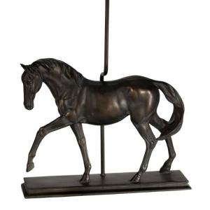 Gestell für Tischlampe Pferd Resin in Bronze antik 49cm