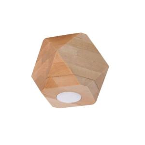 Kleine Deckenleuchte Holz geometrisch H: 12 cm flach GU10