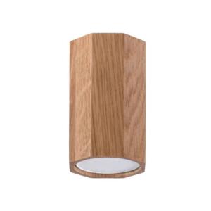 Deckenleuchte Holz H: 10 cm klein flach blendarm GU10
