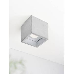 Beton LED Spot Silber quadratisch Handarbeit B:10cm