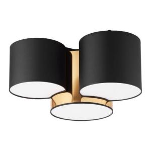 Deckenlampe Stoff Schwarz Gold blendarm E27 Wohnzimmer