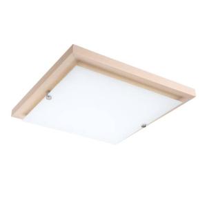 LED Deckenleuchte Weiß Holz quadratisch Wohnzimmer