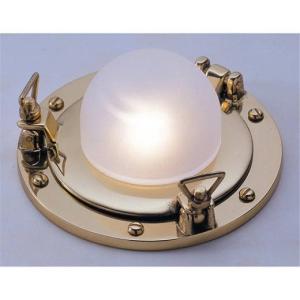 Einbau Deckenlampe Gold aus Messing rund Maritim Premium