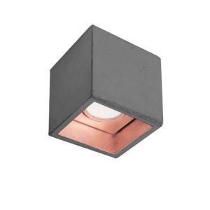 Design LED Spot Kupfer Beton quadratisch Modern