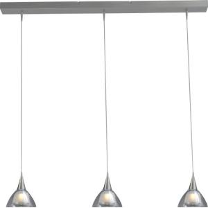 Moderne LED Hängelampe mit Glasschirm Nickel matt