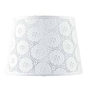 Lampenschirm Weiß Spitze Textil für E14 Tischlampe
