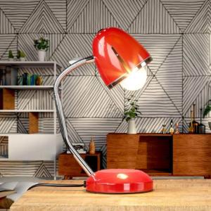 Schreibtischlampe Retro Rot flexibel 36 cm Metall E27