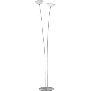 Dekorative LED Stehlampe MELANI Glasschirm Nickel