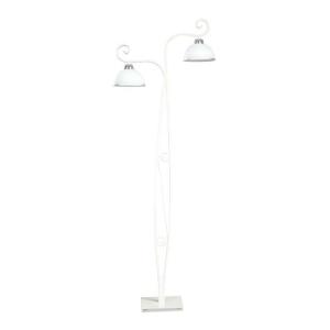 Stehlampe Weiß Metall Glas satiniert 160cm 2x E27