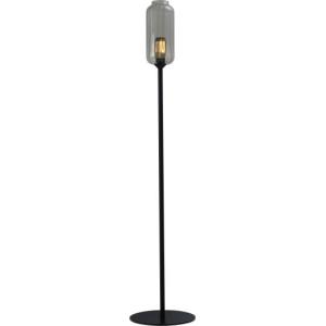 Stehlampe Schwarz 165 cm E27 Rauchglas Metall