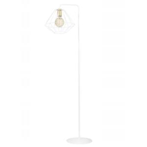 Stehlampe mit Schirm Weiß Metall 150 cm niedrig Retro