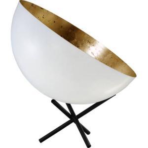 Tischlampe Weiß Gold Ø40cm H:44cm Dreibein LARINO