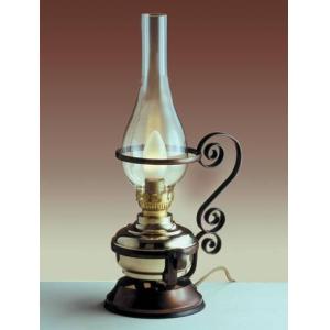 Kleine Tischlampe Glas Messing antikes Design