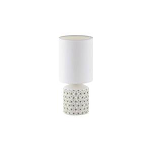 Nachttischlampe Weiß Schalter Stoff blendarm E14