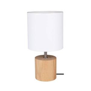 Nachttischlampe Holz Stoff Schalter blendarm 30cm