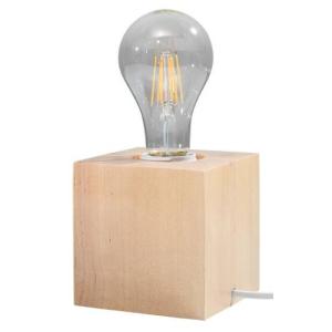 Holz Tischlampe eckig H:10cm klein Modern dekorativ für