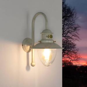 Außenwandleuchte Weiß Gold Shabby aus Messing