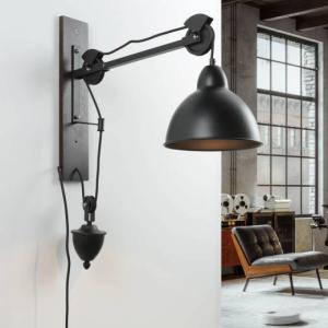 Verstellbare Wandlampe Industrie Design Holz Metall