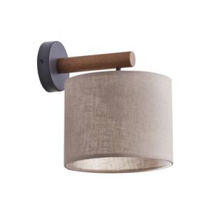 Wandlampe innen Modern Stoff Holz Metall Grau Beige E27
