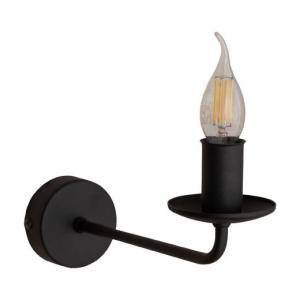 Wandlampe Rustikal Metall Schwarz für E27 dekorativ