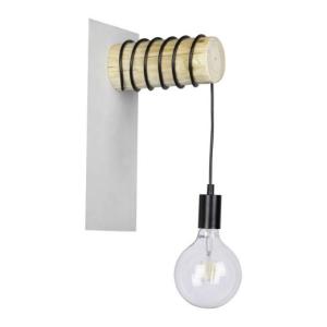 Moderne Wandlampe Metall Holz kürzbar E27 wohnlich