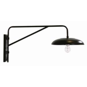 Vintage Wandlampe innen groß T:73cm Schwarz Aluminium