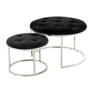 360 Living Hocker Becky 800 2er schwarz silber Samt Metall…