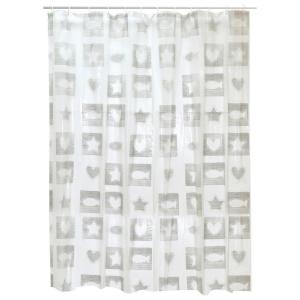 Acus Duschvorhang weiß grau Kunststoff B/L: ca. 180x200 cm