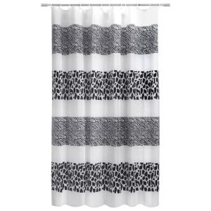 Acus Duschvorhang weiß schwarz Kunststoff B/L: ca. 180x200…