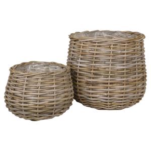 Aufbewahrungskorb 2er Set Pulo Kuba Rattan