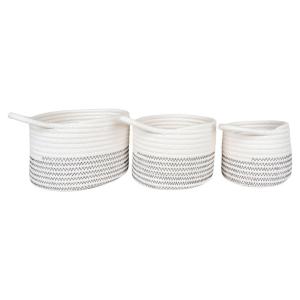 Aufbewahrungskorb 3er Set Algar weiß Baumwolle