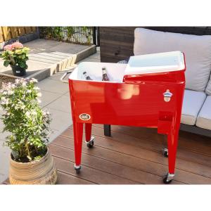 AXI Outdoor Living Getränkekühler Retro rot Metall B/H/L: c…