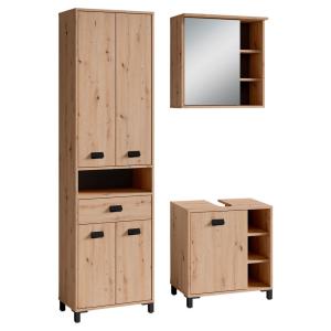 Badezimmer-Set WELLNESS, Set 3-tlg. Eiche