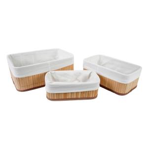 Badkörbe creme Bambus MDF B/T/L: ca. 20x12x30 cm