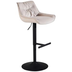 Barhocker beige schwarz Samt Eisen B/H/T: ca. 45x106x55 cm