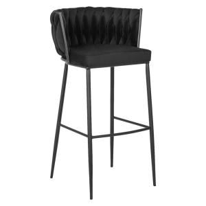 Barhocker FLORES schwarz Velourstoff B/H/T: ca. 60x104,5x56…