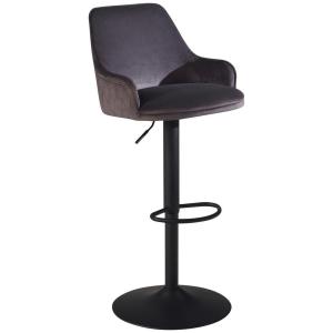 Barhocker grau schwarz Samt Eisen B/H/T: ca. 45x106x45 cm